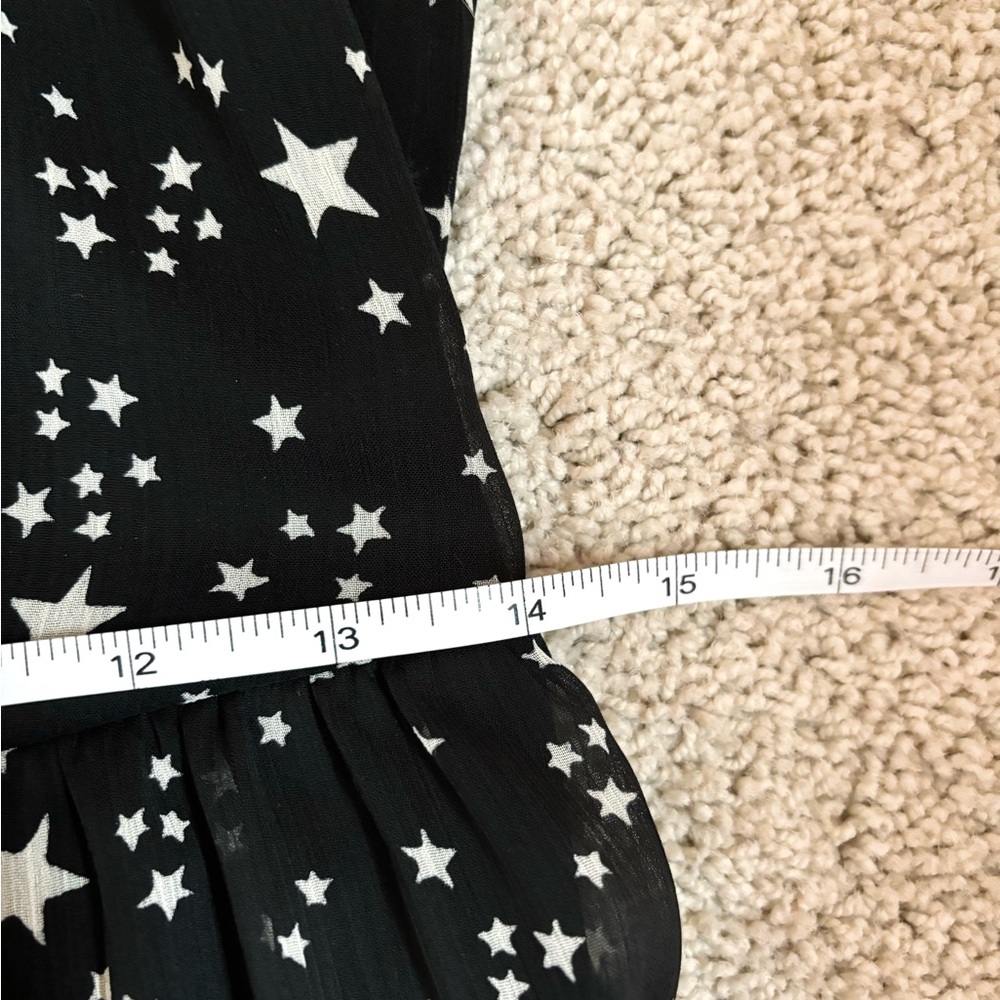 black and white star print off the shoulder tiered ruffle maxi dress - Picture 14 of 15